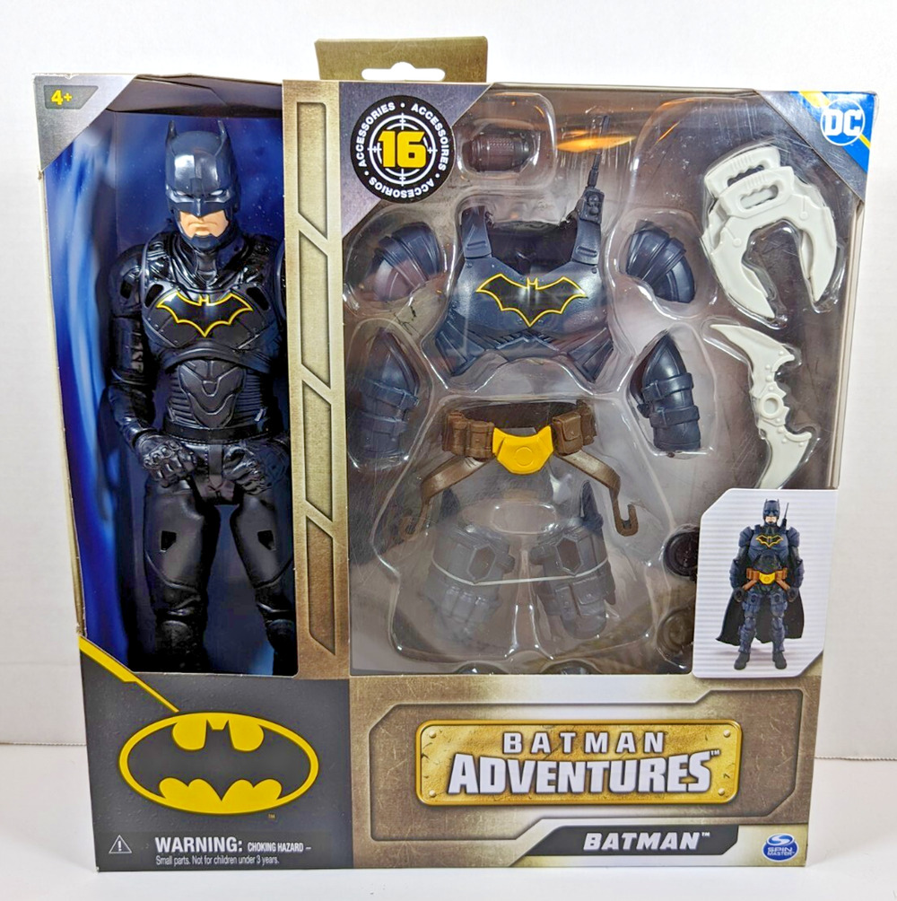 NIB DC COMICS, BATMAN Adventures 12” Action Figure with Cape & 16 Armor Pieces